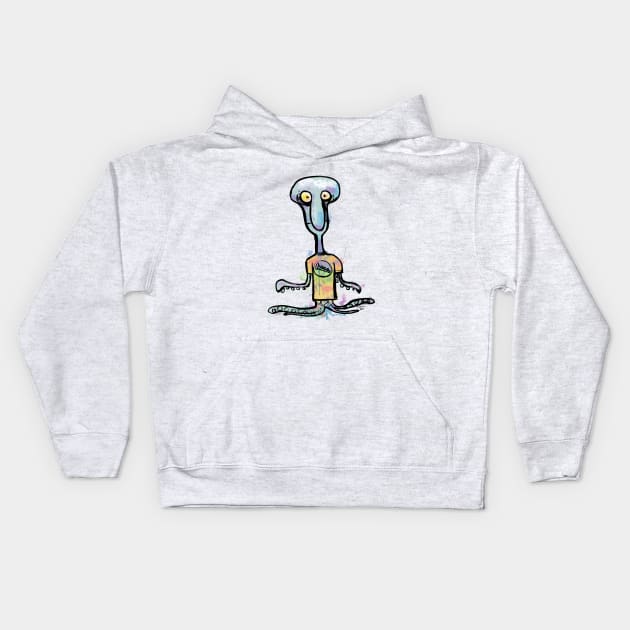 Bad-Night Squidward Kids Hoodie by GeneD